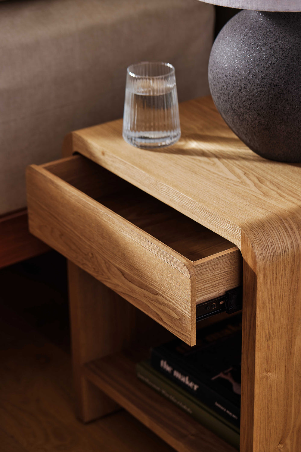 Nolan Oak Bedside Table - Madras Link
