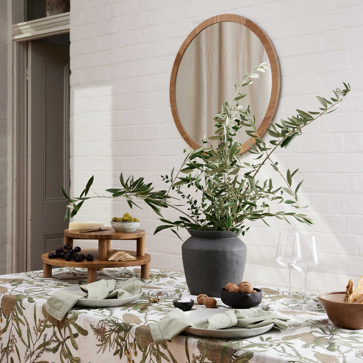 Clyde Round Oak Mirror - Madras Link
