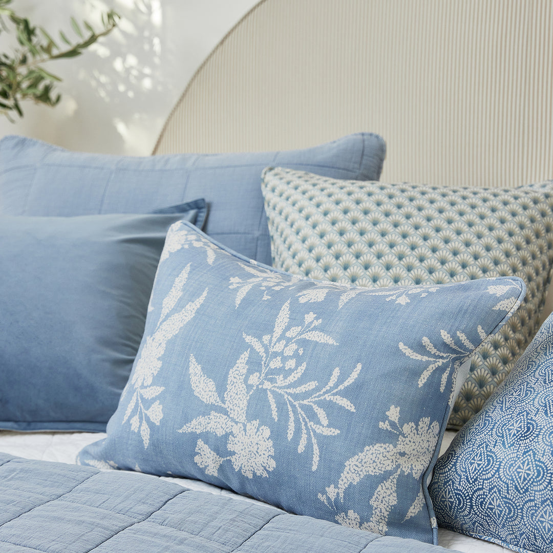 Seville Blue Lumbar Cushion - Madras Link