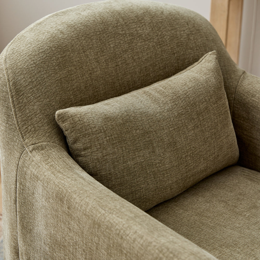 Beau Swivel Armchair Sage Slip Cover - Madras Link