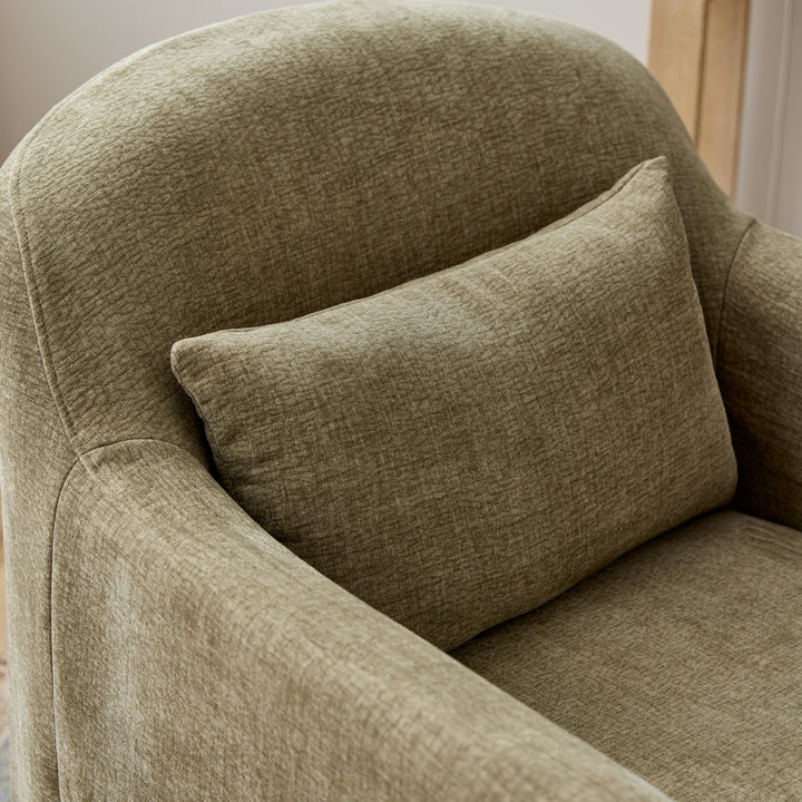 Beau Swivel Armchair Sage Slip Cover - Madras Link