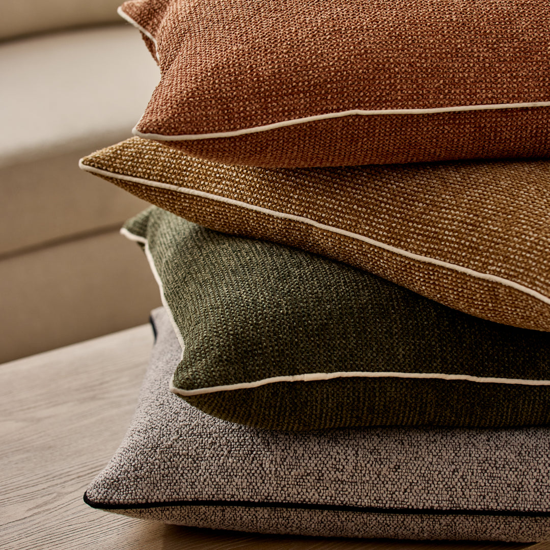 Casey Dark Green Melange Lumbar Cushion - Madras Link