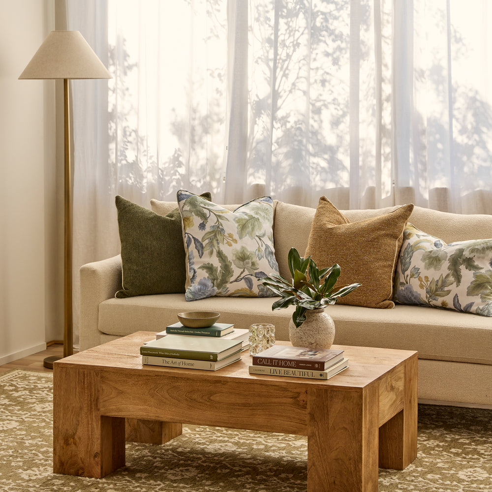 Charleston Blue/Green Lumbar Cushion - Madras Link