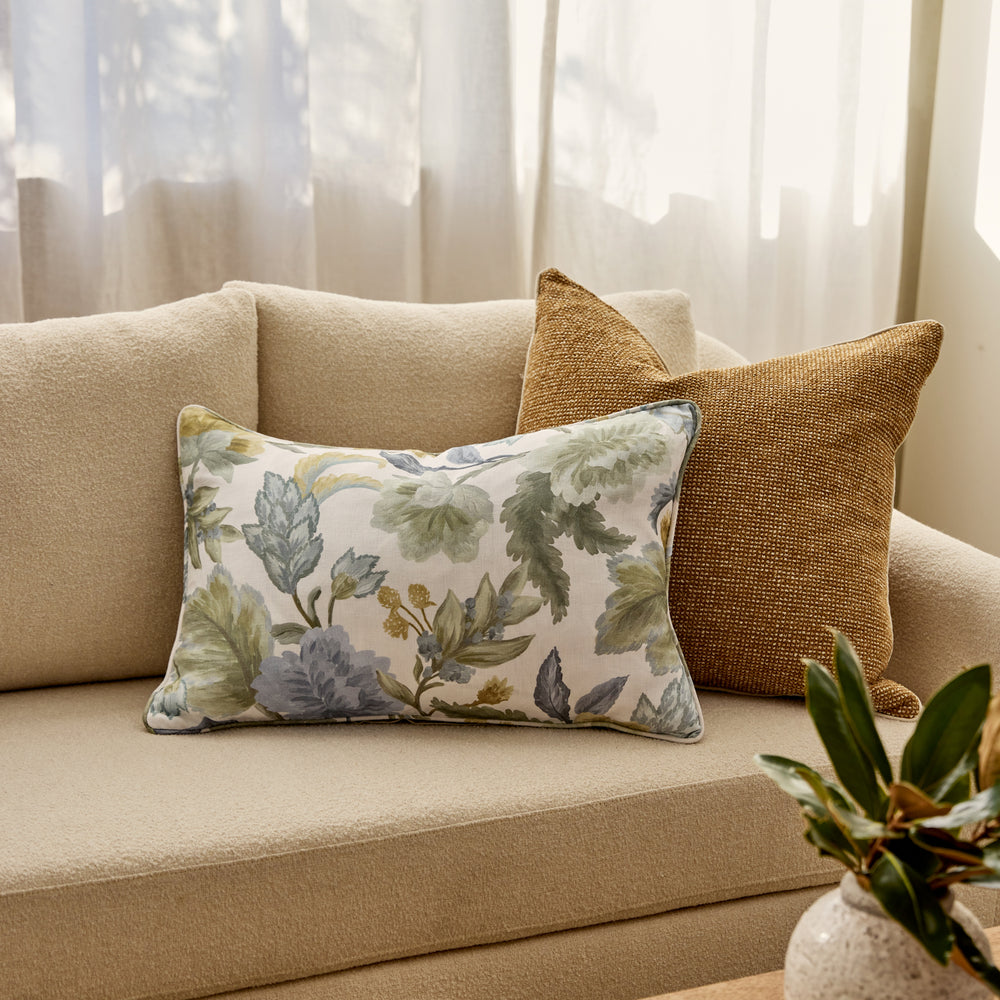 Charleston Blue/Green Lumbar Cushion - Madras Link