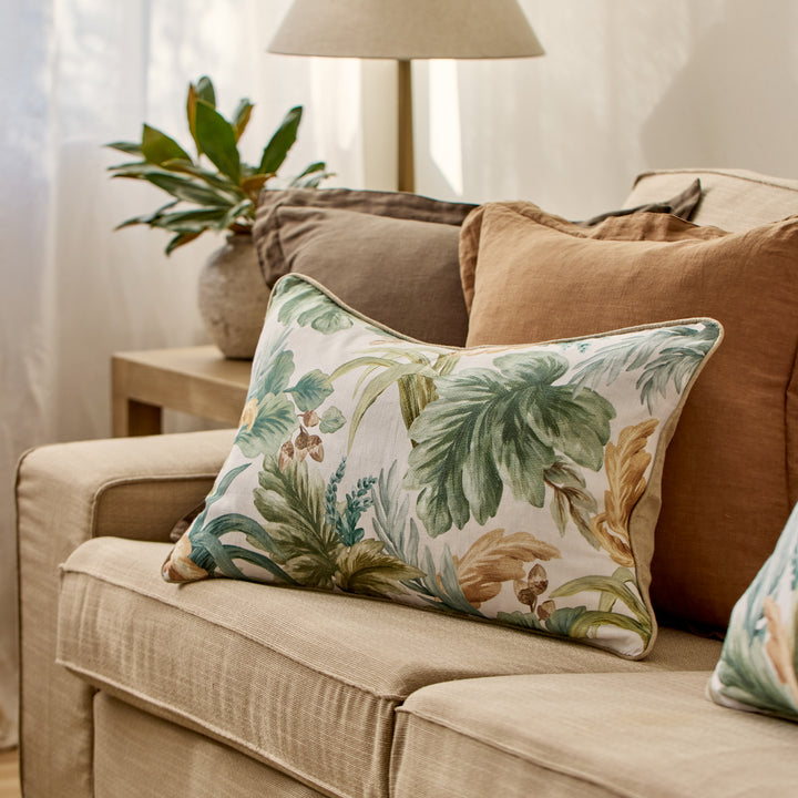 Oakfield Green Lumbar Cushion - Madras Link