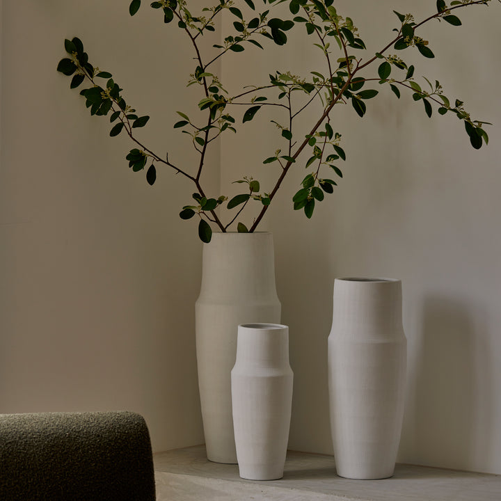 Nelson White Textured Vase Large - Madras Link