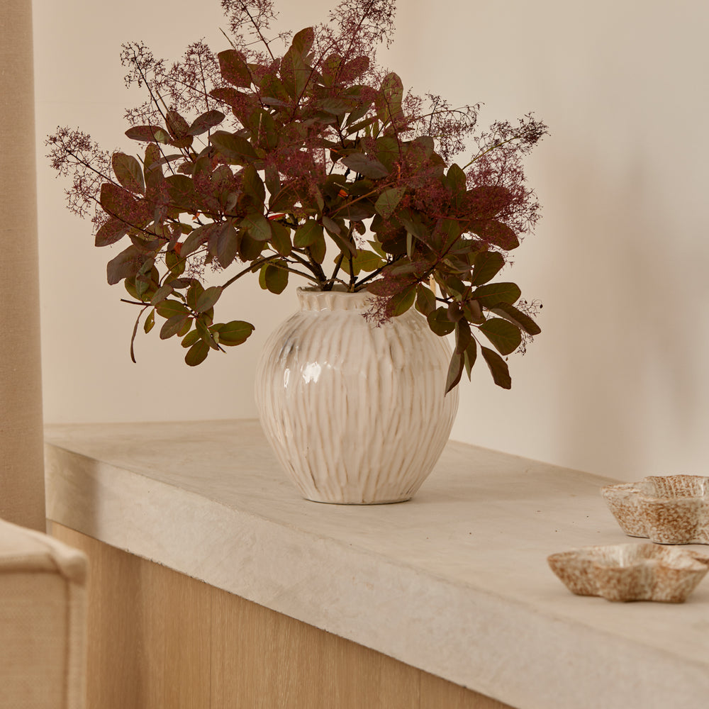 Jarah Textured White Vase - Madras Link