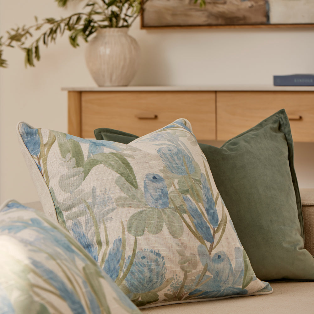 Mira Velvet Seafoam Cushion - Madras Link