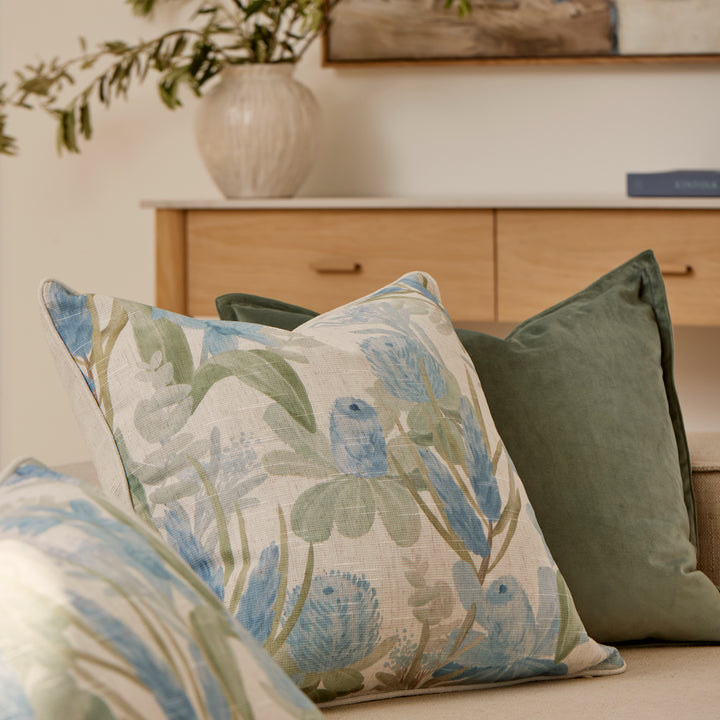 Mira Velvet Seafoam Cushion - Madras Link