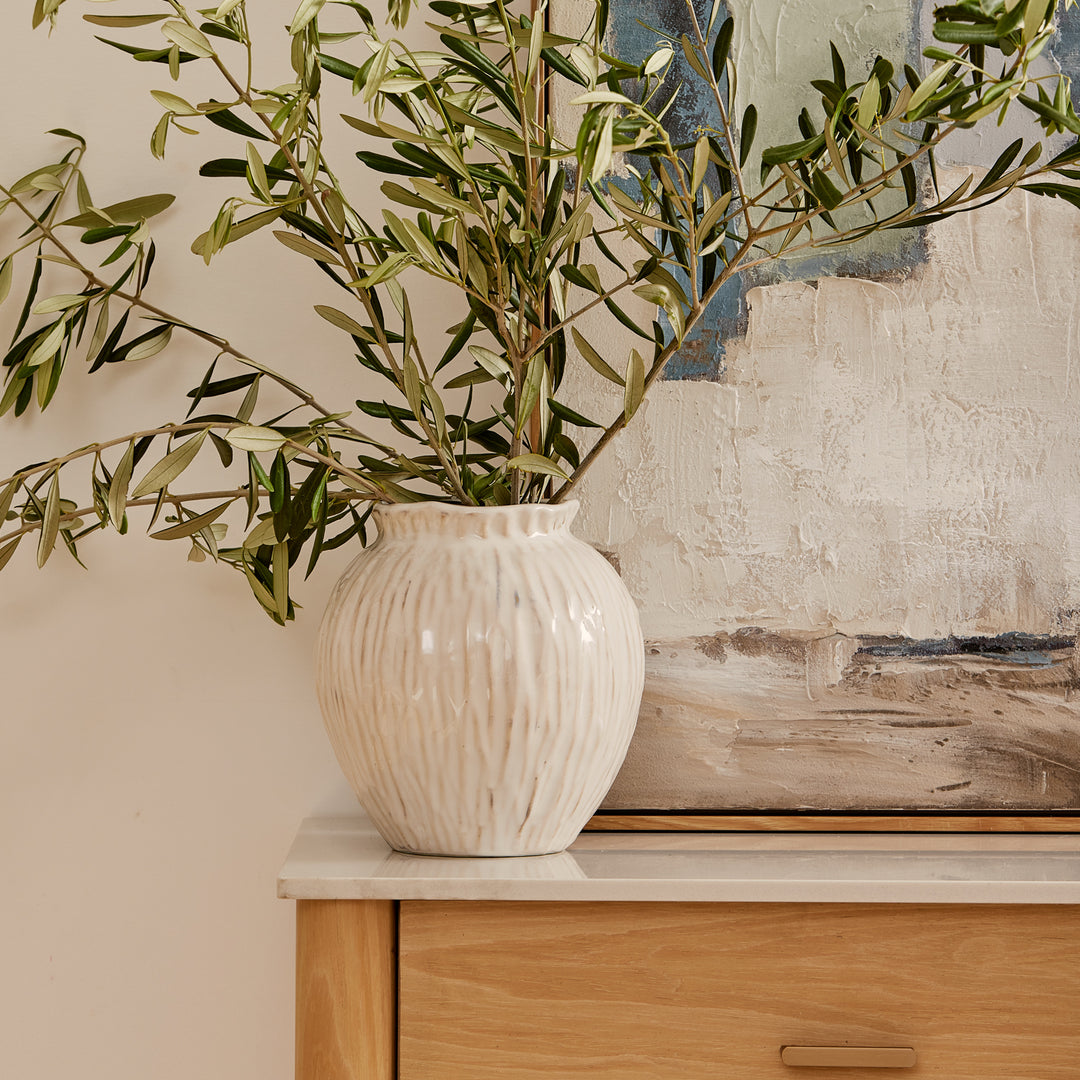 Jarah Textured White Vase - Madras Link