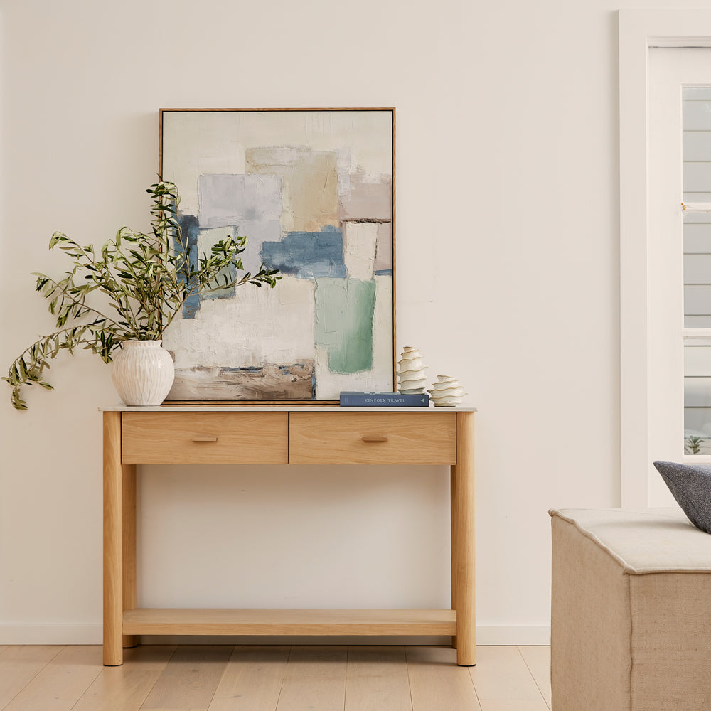 Somerset White Marble/Oak Console - Madras Link