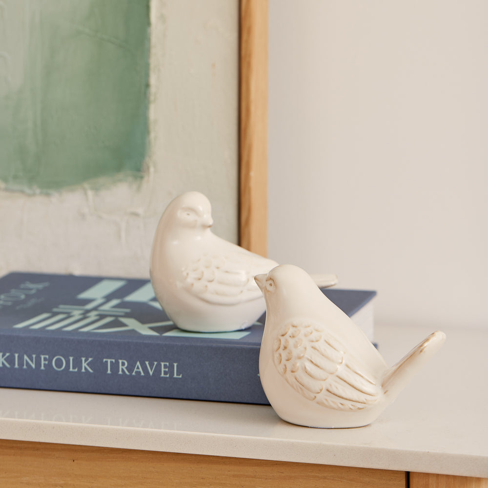 Swallow Ceramic Bird Cream Set of 2 - Madras Link