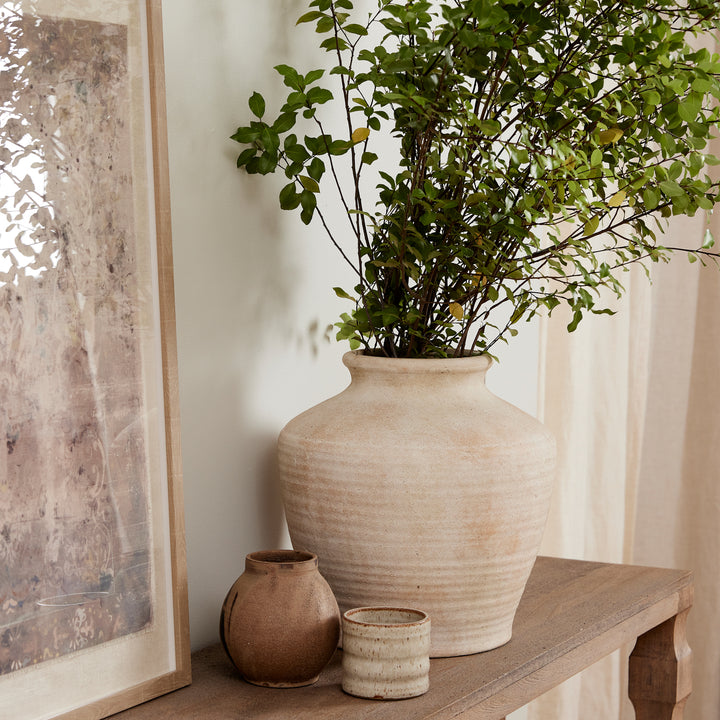 Cyrus Textured Natural Urn Vase - Madras Link