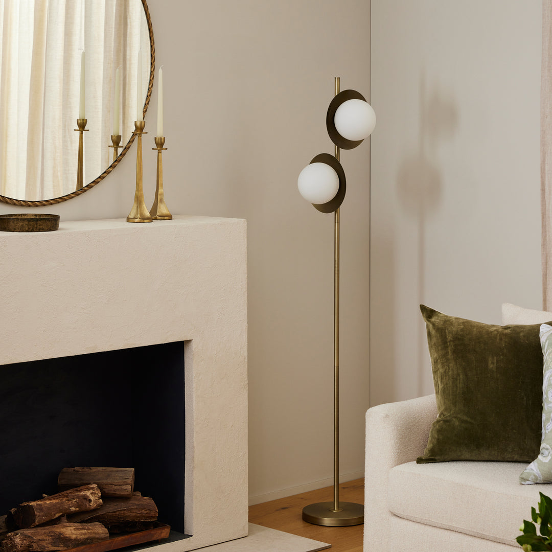Marlow Antique Brass Floor Lamp