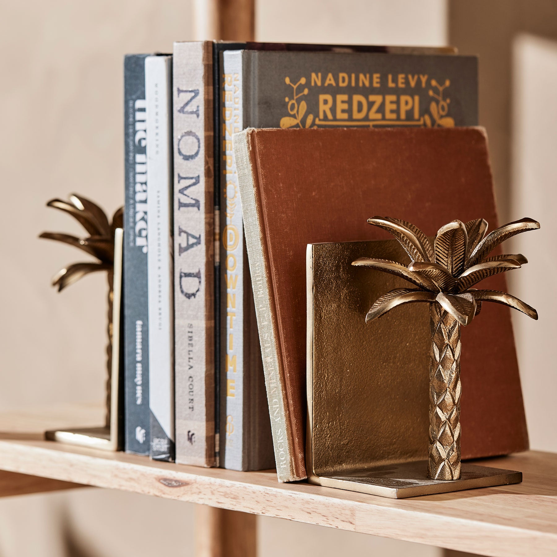 Palm Tree Brass Bookends Madras Link