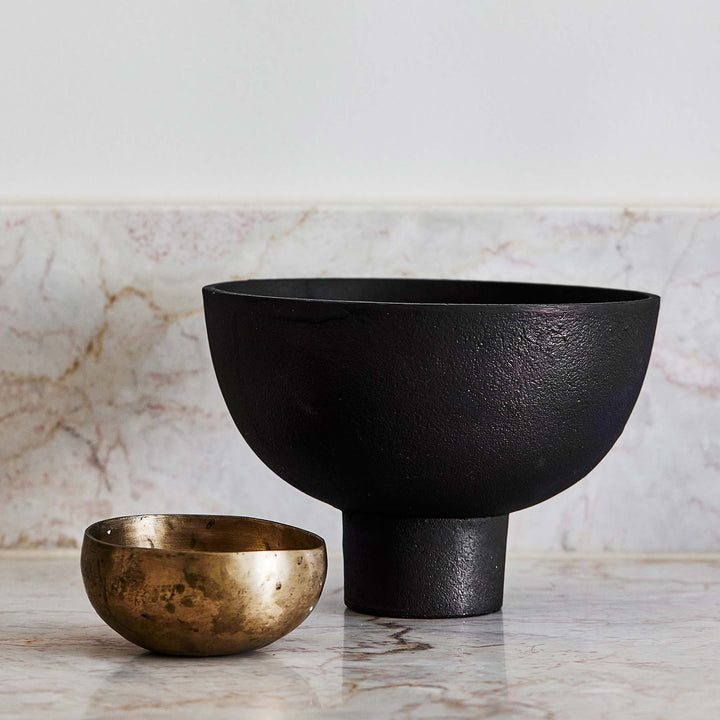 Elliot Black Pedestal Bowl - Madras Link