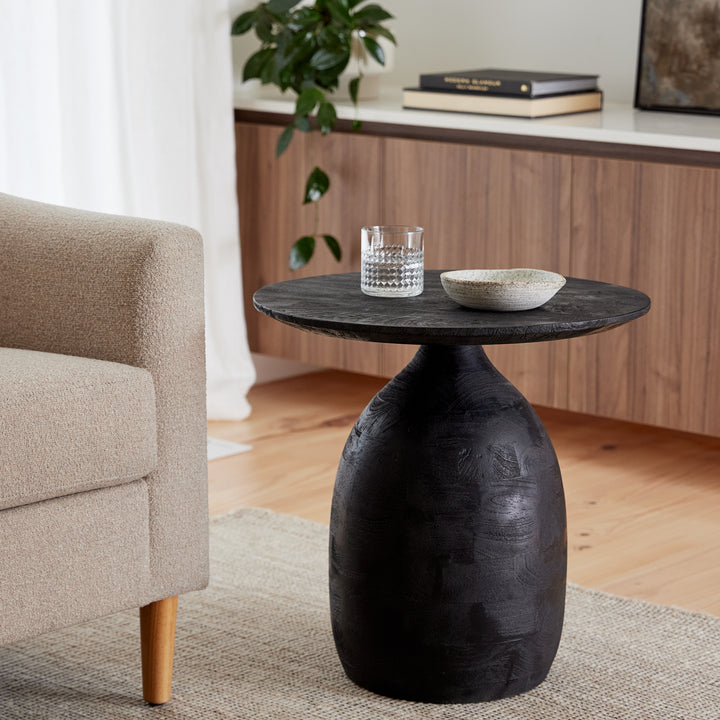 Nixon Round Side Table Black