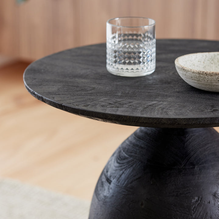 Nixon Round Side Table Black