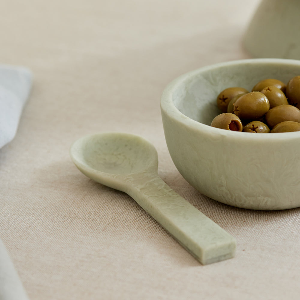 Aries Sage Green Resin Spoon - Madras Link