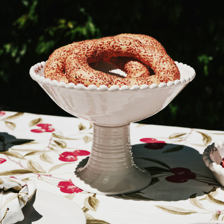 Eden White Pedestal Bowl - Madras Link