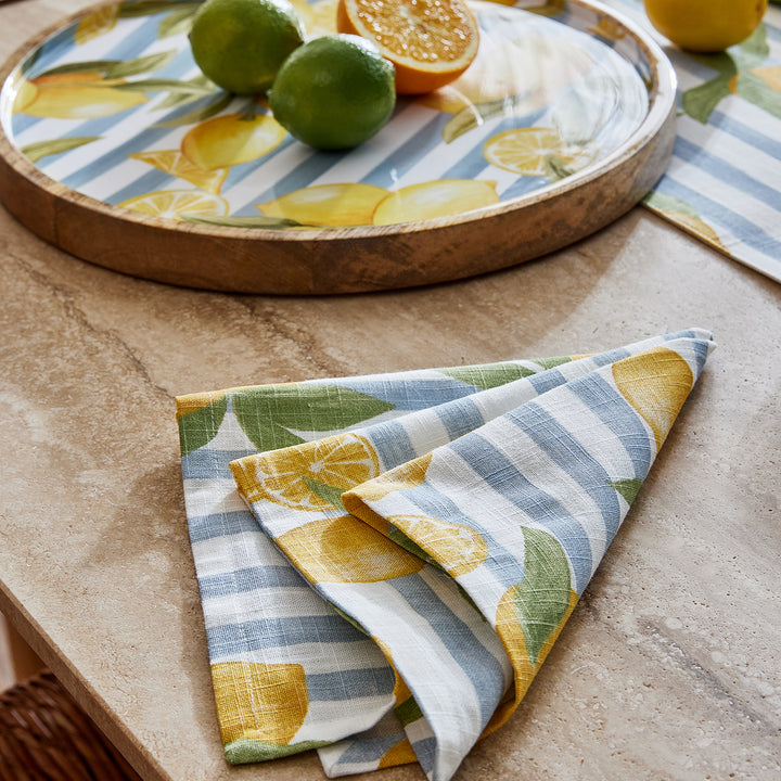 Lemon Stripe Napkin Set