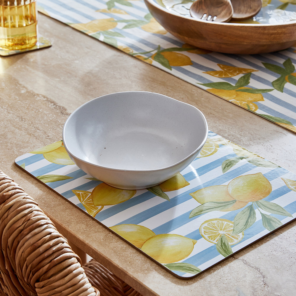 Lemon Stripe Rectangular Placemat - Set of 4 - Madras Link