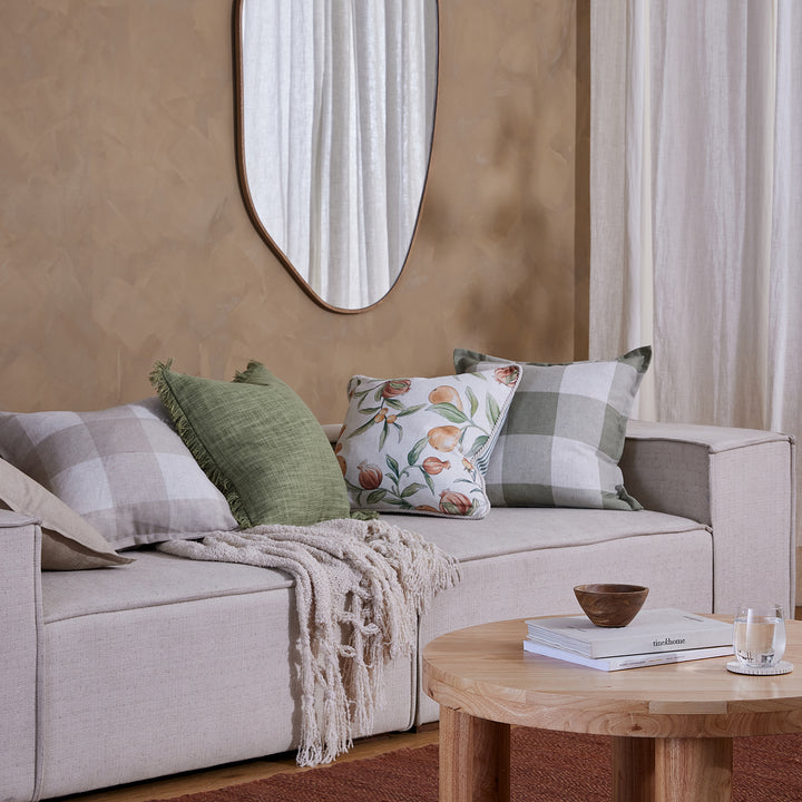 Allcott Neutral Check Cushion - Madras Link