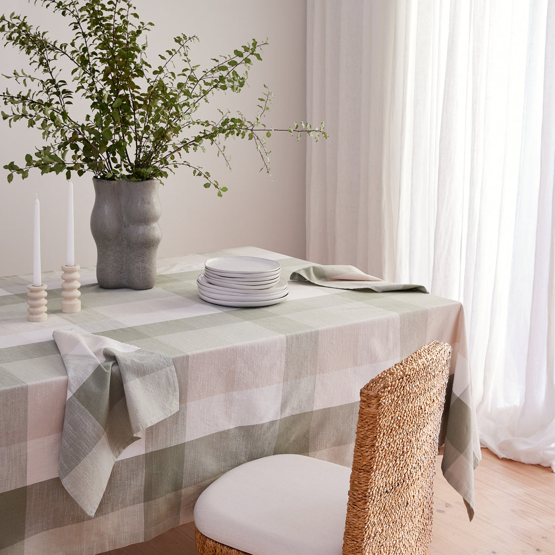 Heide Green Check Tablecloth - Madras Link