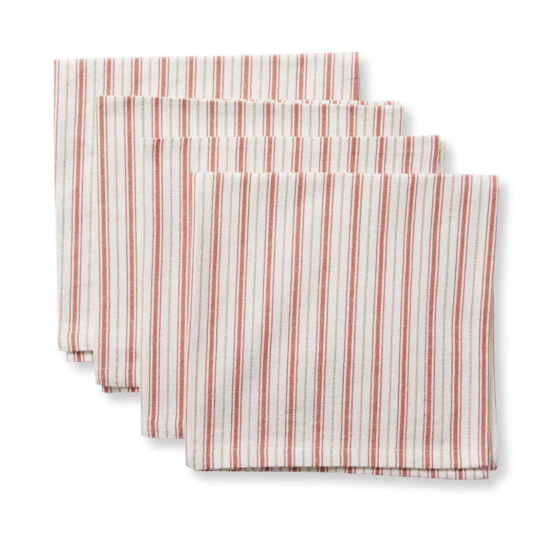 Carol Red Stripe Napkin Set of 4 - Madras Link