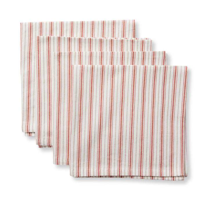 Carol Red Stripe Napkin Set of 4 - Madras Link