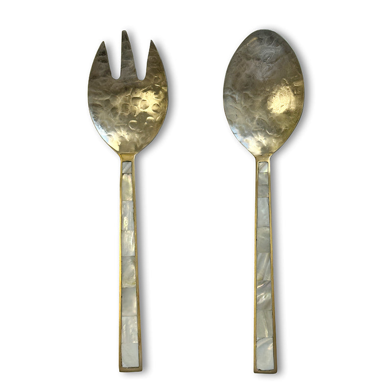 Eden Gold/Pearl Salad Server Set of 2 - Madras Link