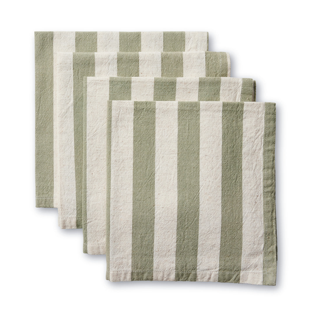 Estelle Green Stripe Napkin Set of 4 - Madras Link