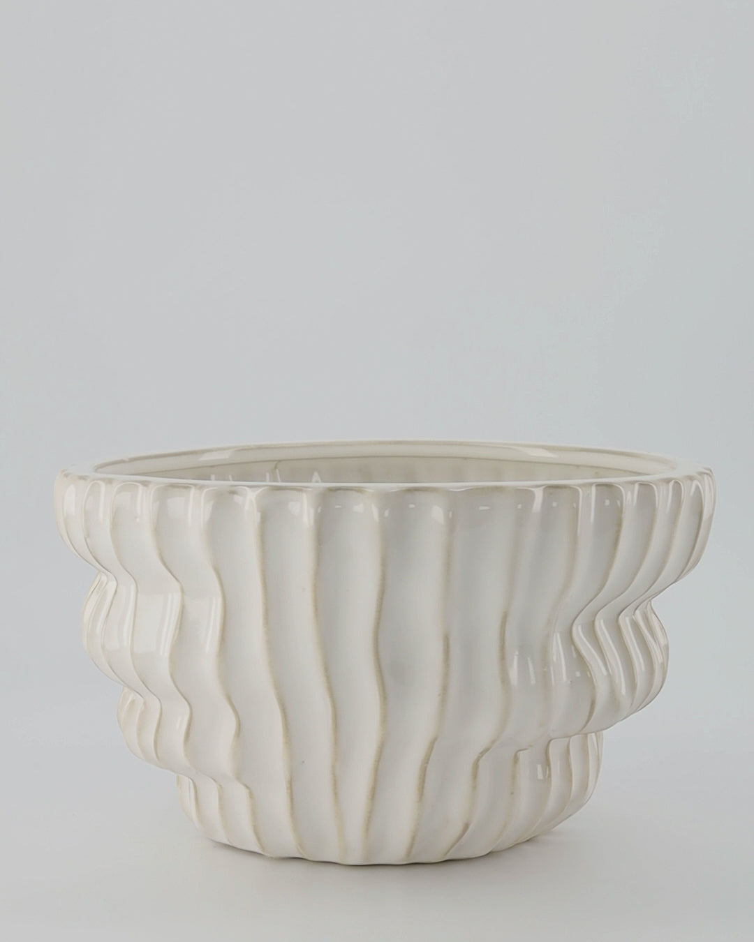 Somerset Ribbed White Planter