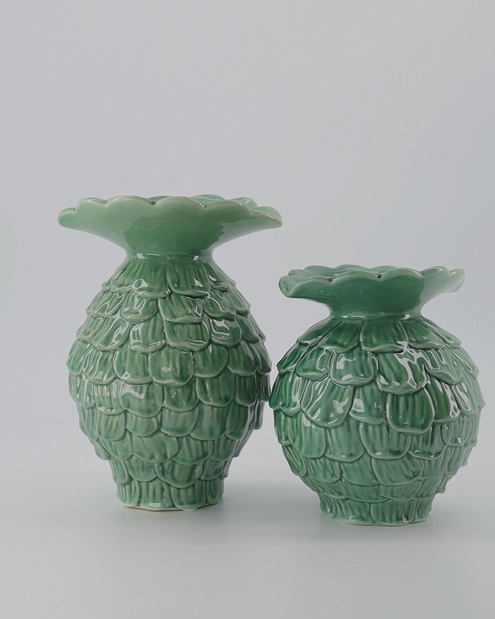 Maui Green Crackle Vase Small