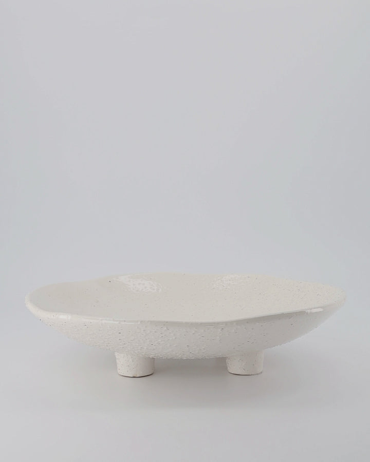 August Cream Pedestal Platter