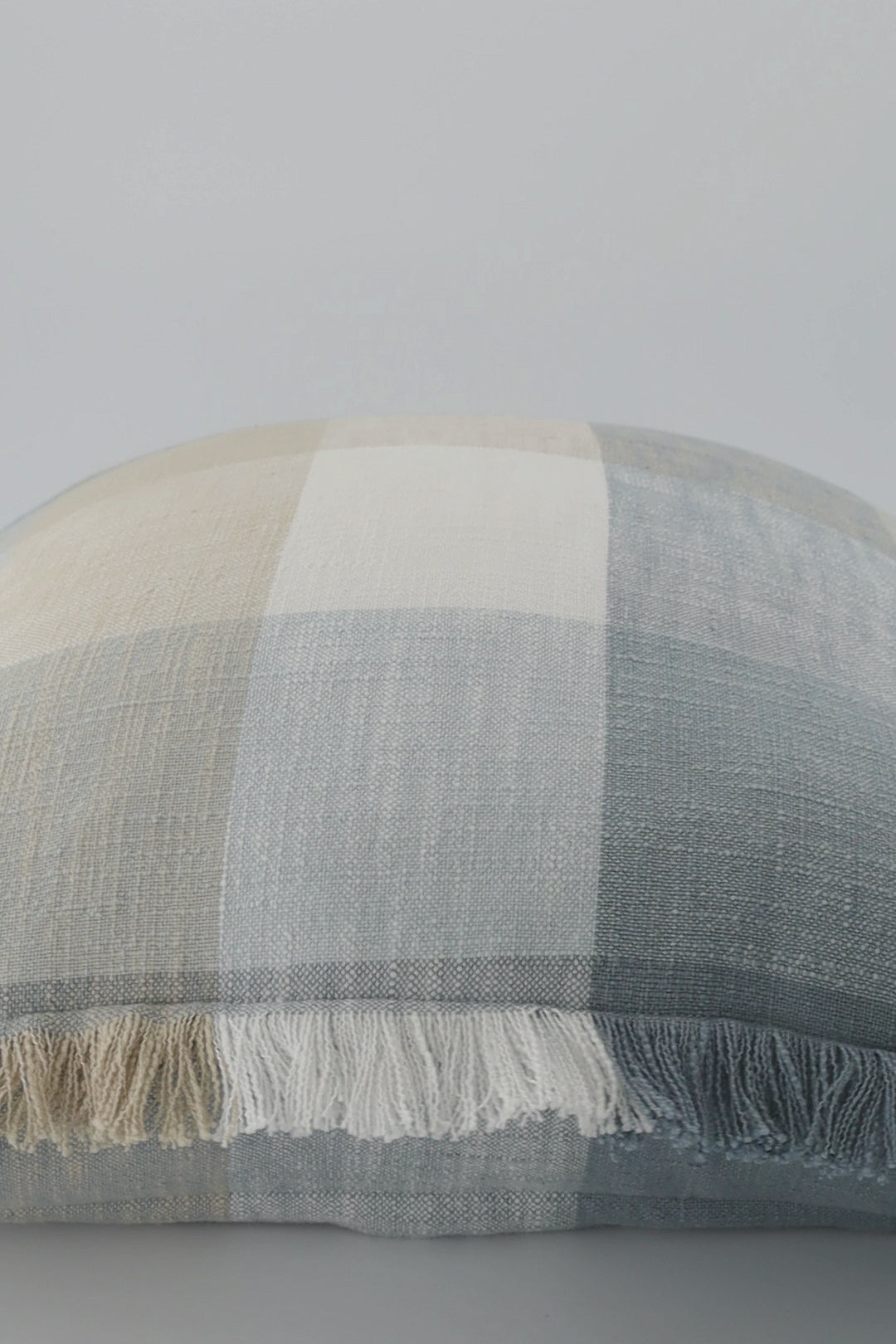 Portside Blue Check Cushion