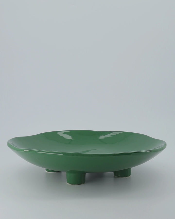 August Green Pedestal Platter