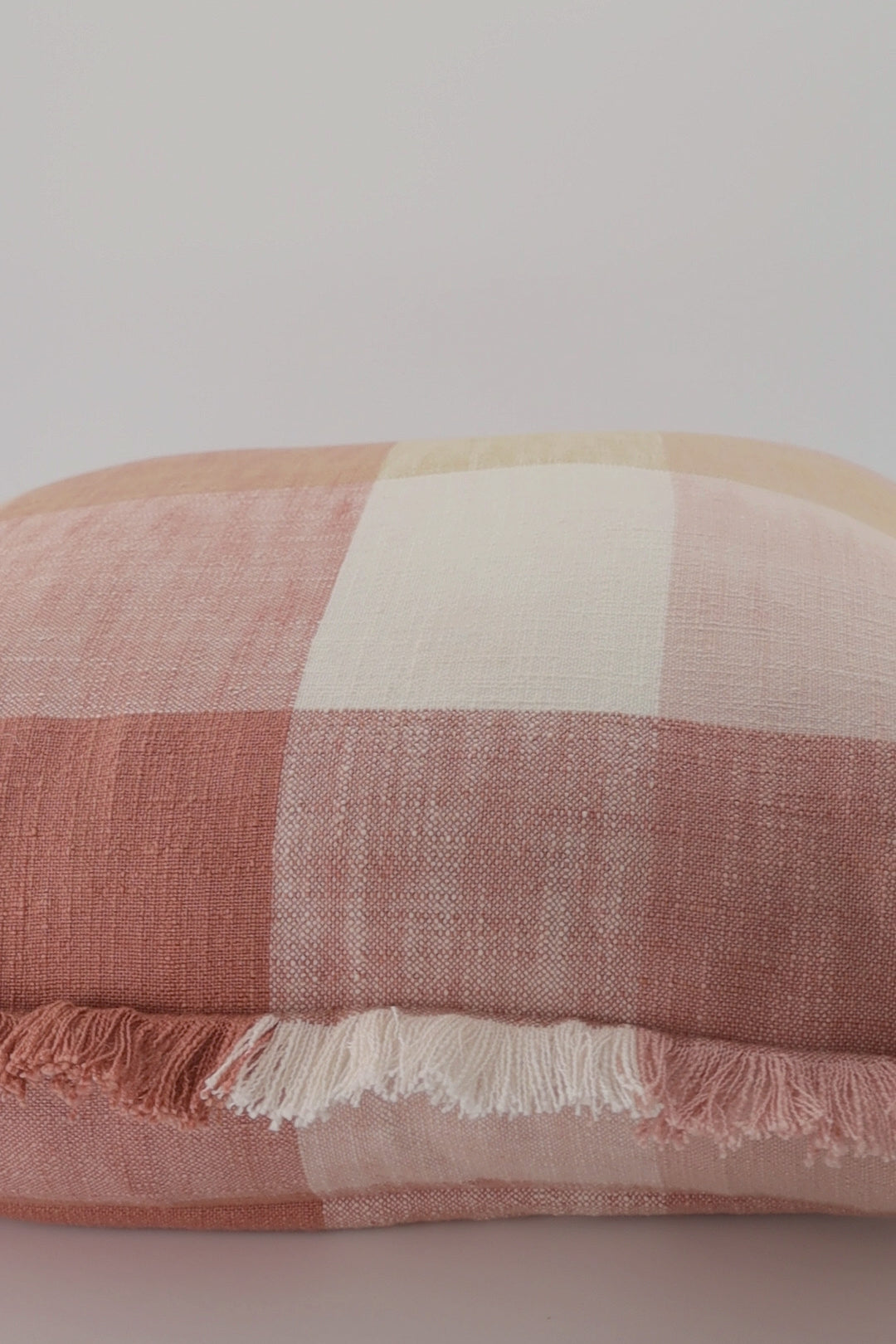 Portside Pink Check Cushion