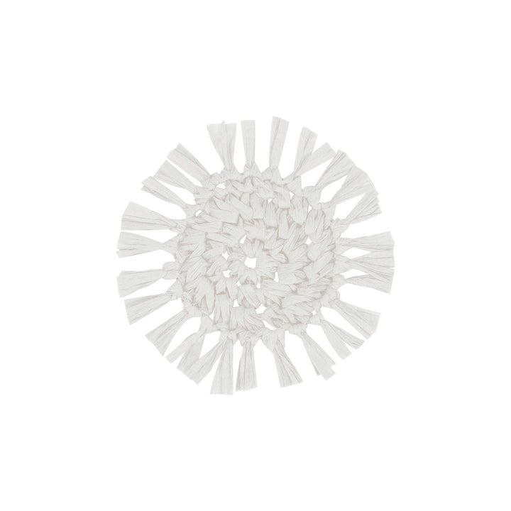 Fringe White Coaster Round - Madras Link