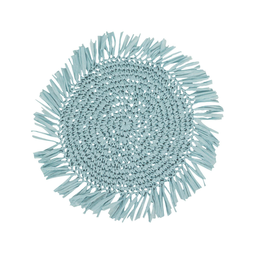 Fringe Blue Placemat Round - Madras Link