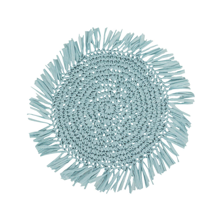 Fringe Blue Placemat Round - Madras Link