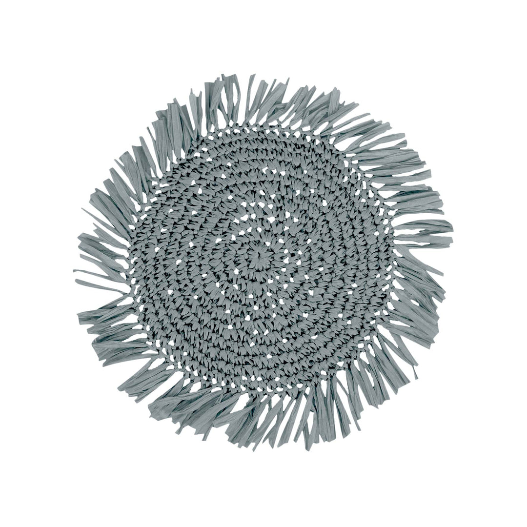 Fringe Grey Placemat Round - Madras Link