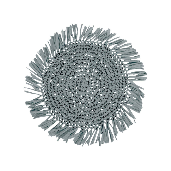 Fringe Grey Placemat Round - Madras Link