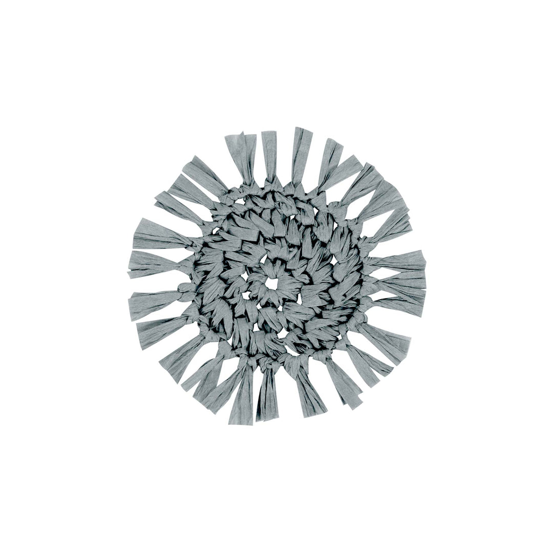 Fringe Grey Placemat Coaster Round - Madras Link