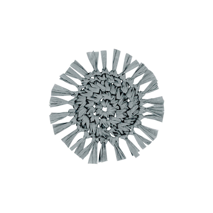 Fringe Grey Placemat Coaster Round - Madras Link