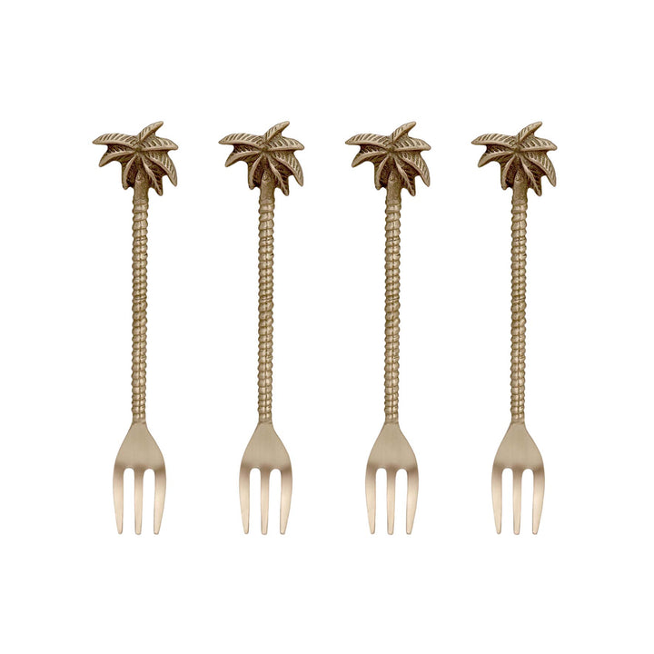Palm Tree Brass Fork - Set Of 4 - Madras Link
