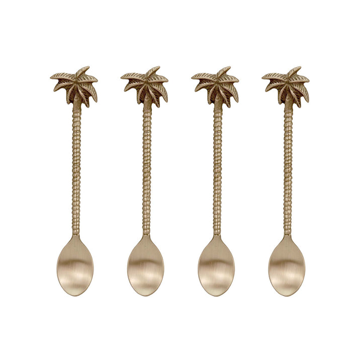 Palm Tree Brass Spoon - Set Of 4 - Madras Link