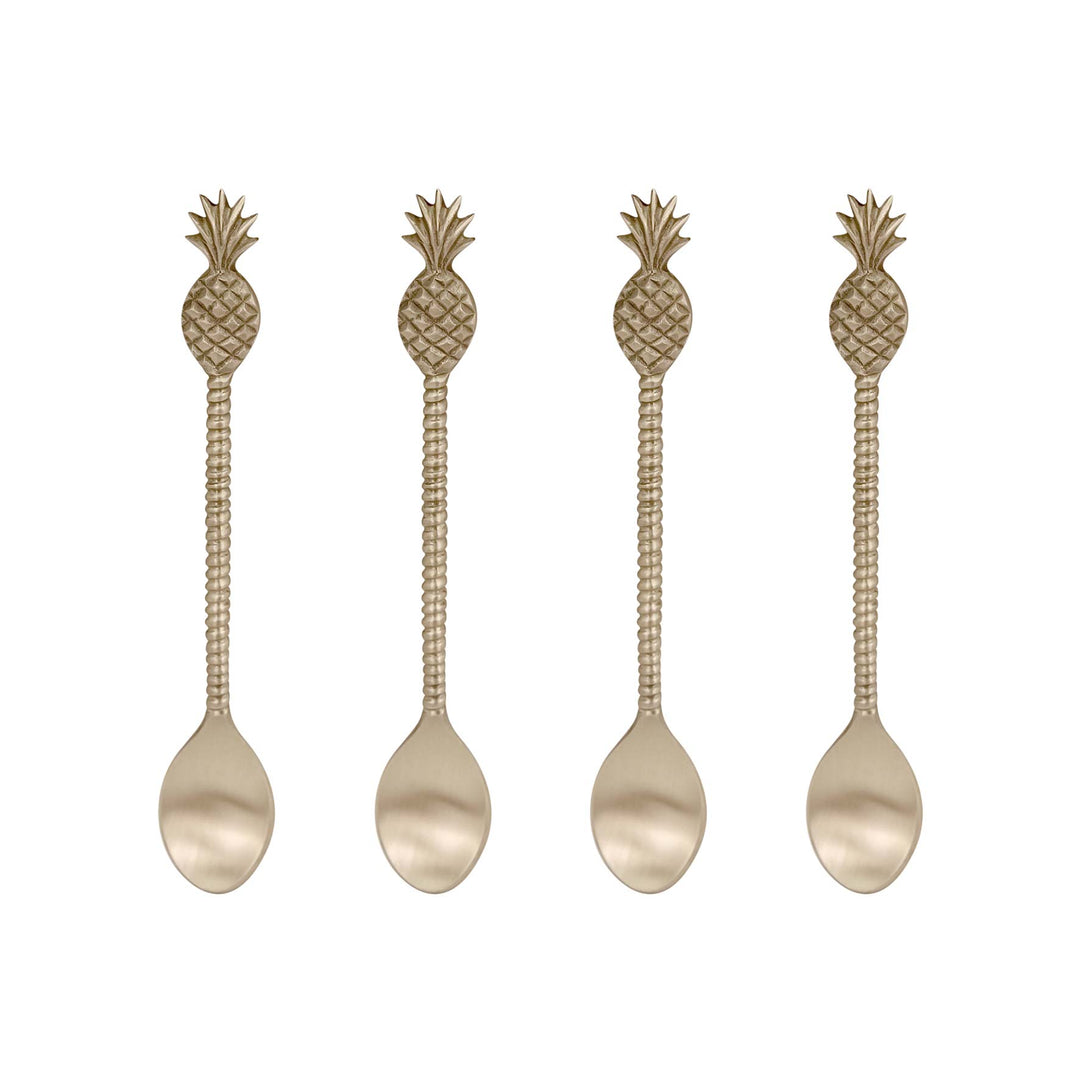 Pineapple Brass Spoon - Set Of 4 - Madras Link