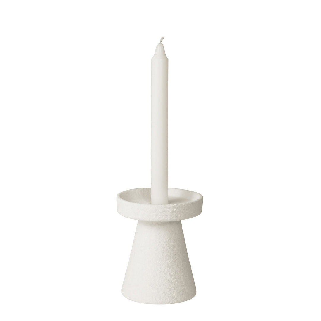 Piper White Matte Candle Stick Holder - Short - Madras Link