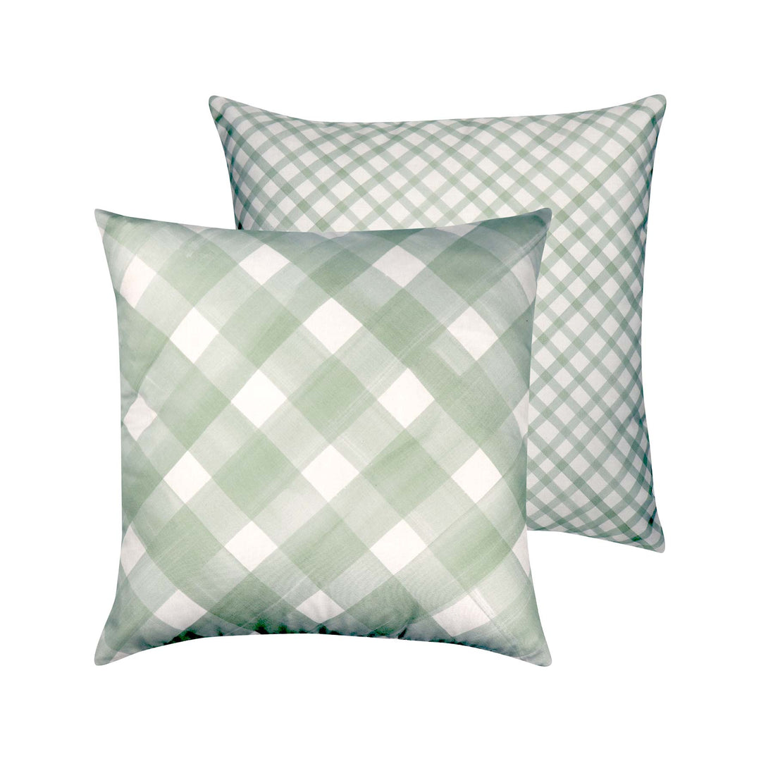 Green Check Outdoor Cushion - Madras Link